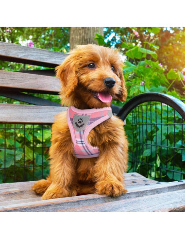Arnés Ajustable PUPTECK para Perros Pequeños y Medianos Rosa S