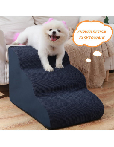 Escalera para Perros Aodisman 3 Pasos 40,64 cm Azul