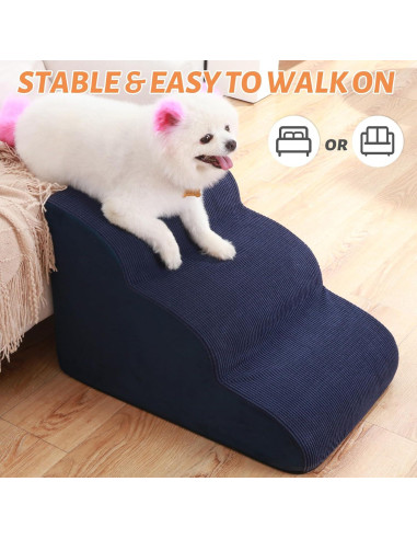 Escalera para Perros Aodisman 3 Pasos 40,64 cm Azul