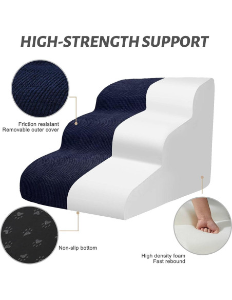 Escalera para Perros Aodisman 3 Pasos 40,64 cm Azul