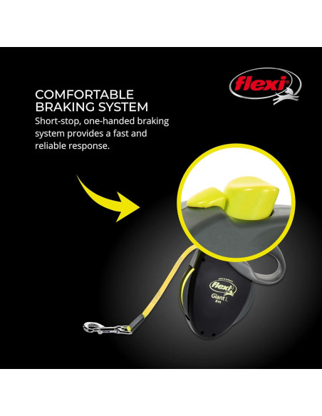 Correa Retráctil para Perros Grandes Flexi 26 pies Negra