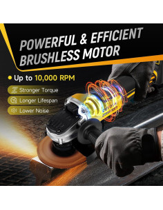 Amoladora Angular Inalámbrica CUTOOK 20V 10000 RPM 4 Velocidades 2