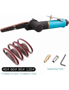 Lijadora de Banda de Aire Minimprover 3/8" x 13" con 12 Cintas 2