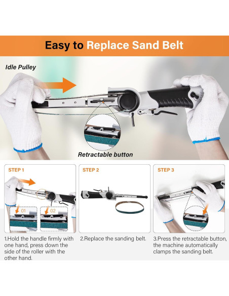 Lijadora de Banda de Aire Tezoro 1/2" x 18" 16000 RPM