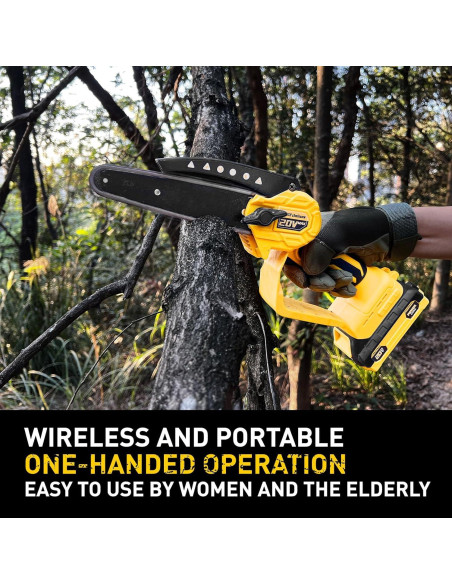 Mini Motosierra Inalámbrica FUHAUS 6" 20V MAX con Batería