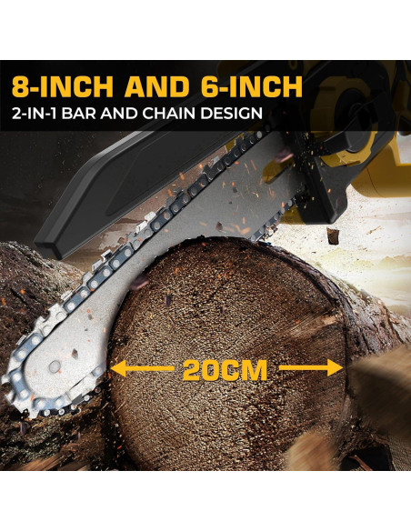 Mini Motosierra a Batería BITOON 20V MAX 2-en-1 800W