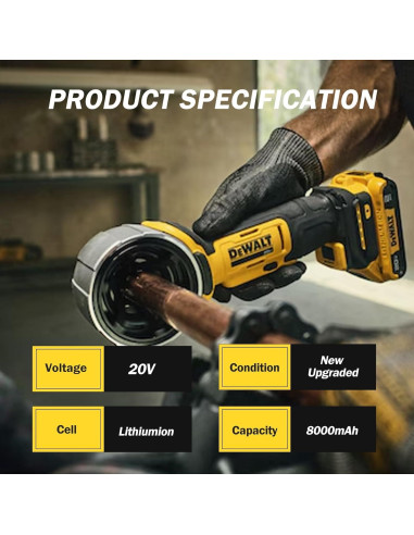 Batería Litio 20V 8.0Ah KINGTIANLE para Dewalt DCB208 DCB200