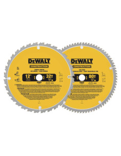 Hoja de sierra ingletadora DEWALT 12" 80T y 32T - 2 paquetes