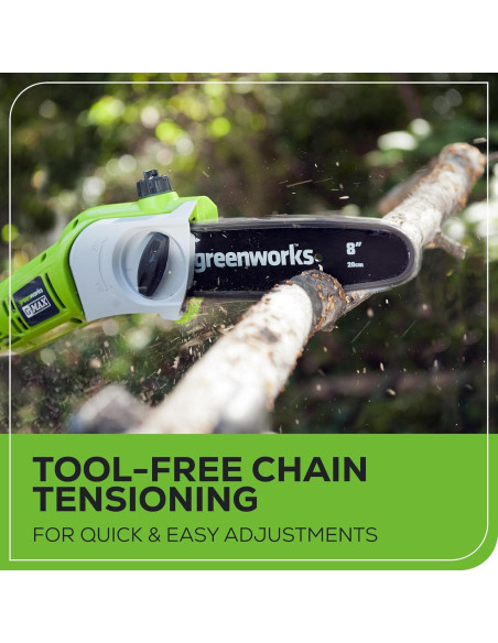 Kit Combo Greenworks 40V: Sierra de Poste 8" y Cortadora de Setos 20"