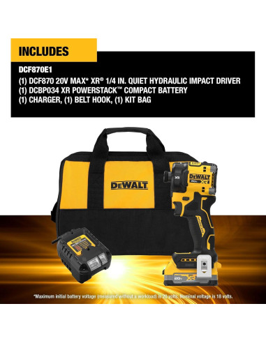 Controlador de Impacto Hidráulico DEWALT 20V MAX XR DCF870E1