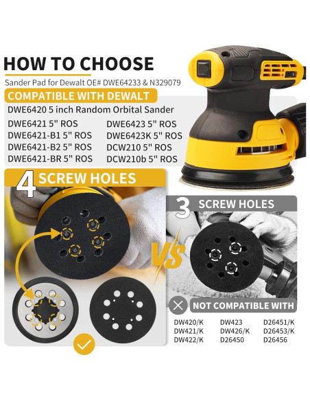 Almohadilla de Lijadora Orbital DeWalt 5" con 36 Discos