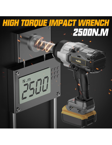 Llave de impacto inalámbrica 3/4" Dewalt 20V 2500 N.m