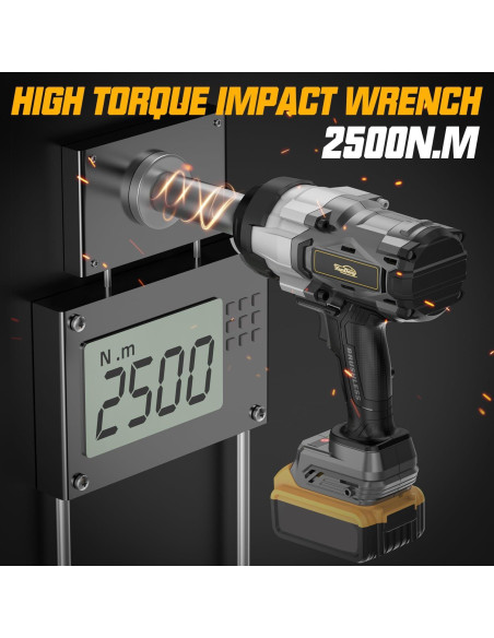 Llave de impacto inalámbrica 3/4" Dewalt 20V 2500 N.m