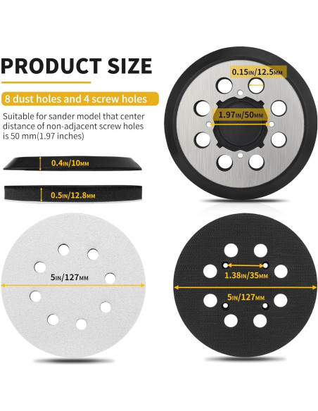 Almohadilla de Lijadora Orbital DeWalt 5" con 36 Discos