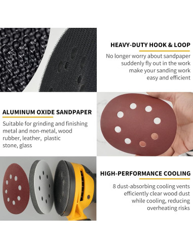 Almohadilla de Lijadora Orbital DeWalt 5" con 36 Discos