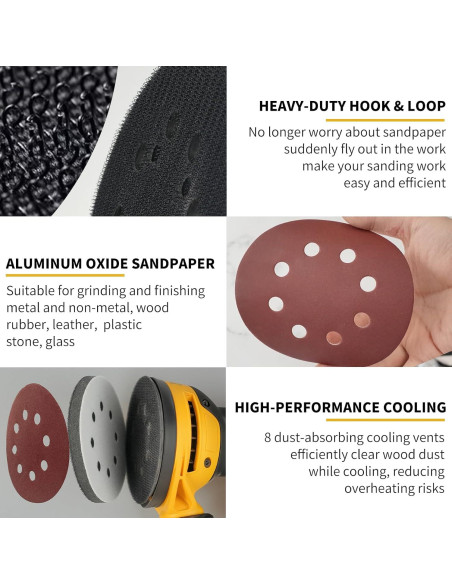 Almohadilla de Lijadora Orbital DeWalt 5" con 36 Discos