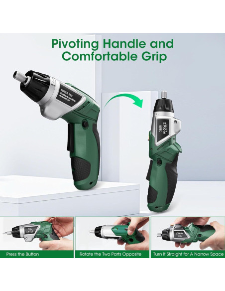 Destornillador eléctrico inalámbrico MYMULIKE 3.6V 49 accesorios Destornillador eléctrico inalámbrico MYMULIKE 3.6V 49 accesorios