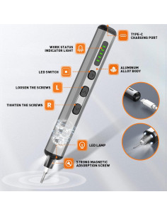 Mini Destornillador Eléctrico YitaiIns 64 Piezas 3.7V con Luz LED 2