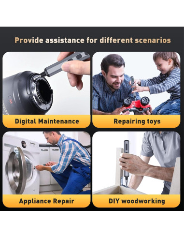 Mini Destornillador Eléctrico YitaiIns 64 Piezas 3.7V con Luz LED