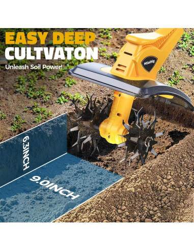 Cultivador Inalámbrico MtiolHig Dewalt 20V 500W 22.86cm