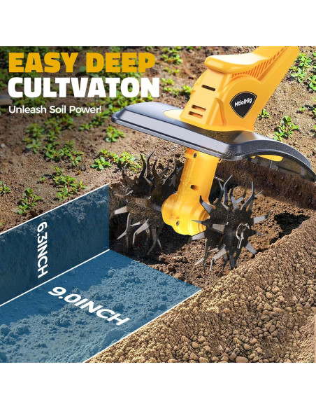 Cultivador Inalámbrico MtiolHig Dewalt 20V 500W 22.86cm