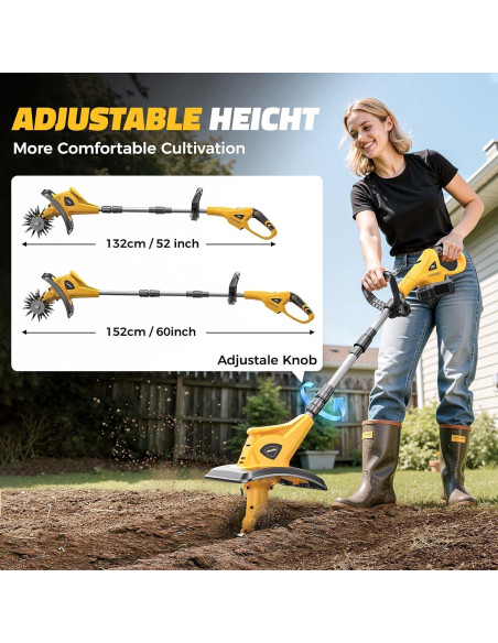 Cultivador Inalámbrico MtiolHig Dewalt 20V 500W 22.86cm
