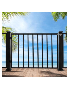Kit Puerta de Cerca para Deck JTZFD 109.2x12.7 cm Negro