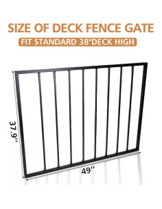 Kit Puerta de Cerca para Deck JTZFD 109.2x12.7 cm Negro 2