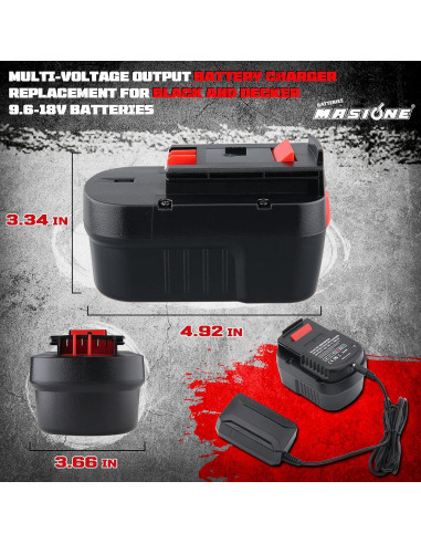 Batería Ni-MH 2P 4800mAh HPB14 para Black and Decker 14.4V