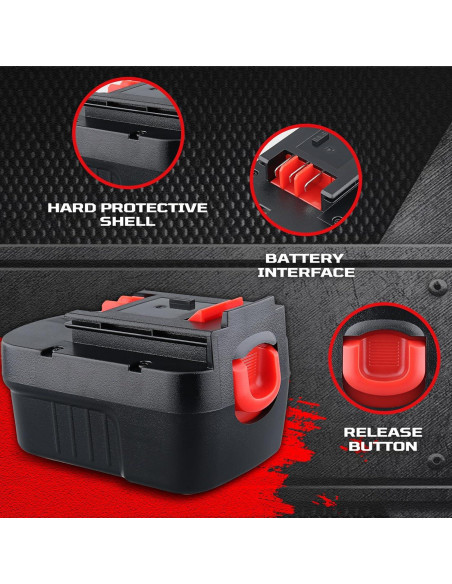 Batería Ni-MH 2P 4800mAh HPB14 para Black and Decker 14.4V