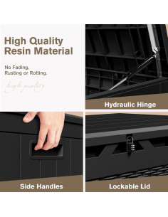 Caja de Almacenamiento JUMMICO 378.5L Impermeable Negra 2