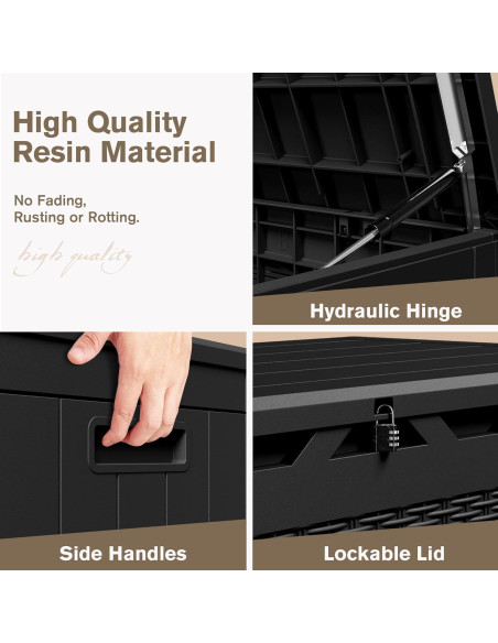 Caja de Almacenamiento JUMMICO 378.5L Impermeable Negra