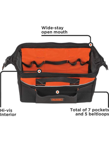 Bolsa de Herramientas Black+Decker 30.5 cm Resistente al Agua