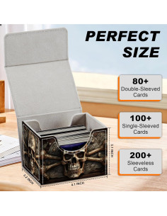 Caja de Almacenamiento de Cartas DEGDFSGR - Calavera Pirata 2