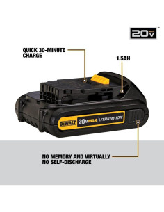 Batería Compacta DeWalt DCB201 20V MAX Li-Ion 1.5 Ah 2