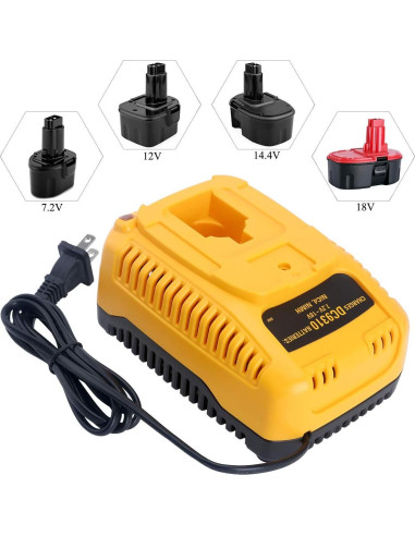 Cargador Rápido Qbmel DC9310 para Baterías DEWALT 7.2V-18V
