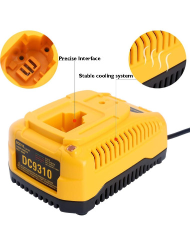 Cargador Rápido Qbmel DC9310 para Baterías DEWALT 7.2V-18V