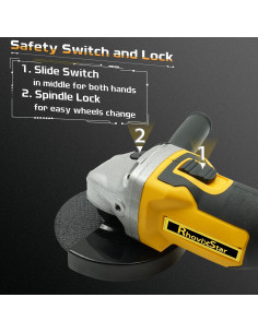 Amoladora Angular Inalámbrica RhovixStar 20V 3/8" 9000 RPM 2