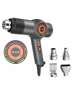 Soplete de Calor 1800W Holdone con 4 Boquillas y LED