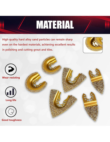 Juego de Hojas Oscilantes Wesleydrill 6 Piezas Carburo 5-8 cm