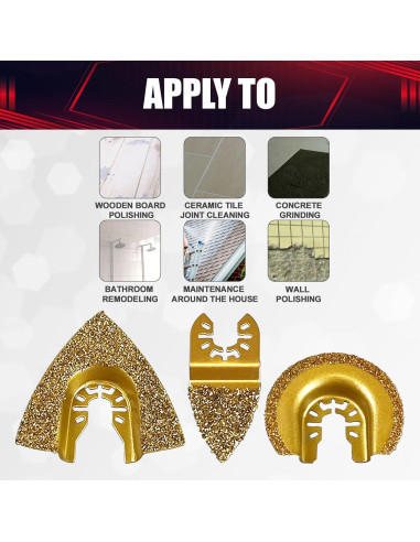 Juego de Hojas Oscilantes Wesleydrill 6 Piezas Carburo 5-8 cm