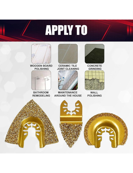 Juego de Hojas Oscilantes Wesleydrill 6 Piezas Carburo 5-8 cm