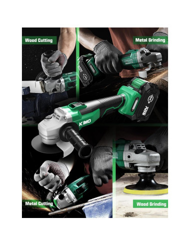 Amoladora Angular Inalámbrica KIMO 20V 11.43 cm 9000RPM