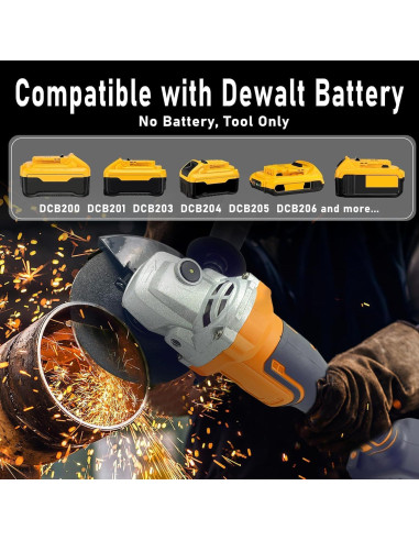 Amoladora Angular Inalámbrica DeWALT 20V 4-1/2" 11000 RPM