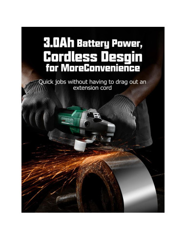 Amoladora Angular Inalámbrica KIMO 20V 11.43 cm 9000RPM