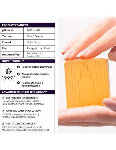 Barra de Limpieza Energizante Wake Up Inova 50g con Cafeína