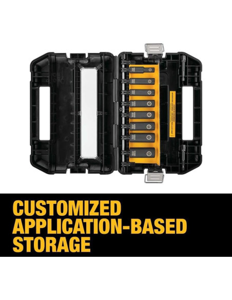 Juego de Enchufes de Impacto DEWALT DW22838, 10 Piezas, 9 Tamaños Juego de Enchufes de Impacto DEWALT DW22838, 10 Piezas, 9 Tamaños