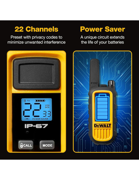 Walkie Talkies DEWALT DXFRS300 1W Impermeables 4 Unidades