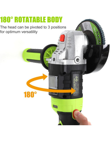 Amoladora Angular Inalámbrica FASTPRO 20V 4.0 Ah con Discos