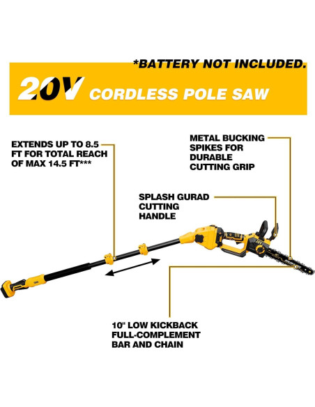 Sierra de Poste 2 EN 1 LOASCOTY 10" Inalámbrica 20V MAX